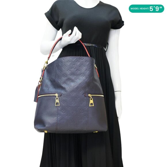 Louis Vuitton  Melie Empreinte Leather Hobo Shoulder Bag Marine Rouge - Picture 2 of 14